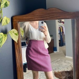 Vintage pink & black checkered skirt